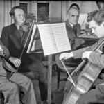 Den Danske Kvartet - Holger Gilbert Jespersen, fløjte, Erling Bloch, violin, Chr. Christiansen, klaver, Asger Lund Christiansen, cello ca. 1950 erling bloch violin -738- ansat 1923